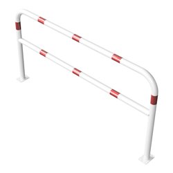 Schake Abweisebügel aus Stahlrohr Ø 60 x 2,5 mm Breite: 2000 mm, Höhe: 1000 mm + Querholm, beschichtet, zum Aufdübeln