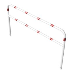 Schake Abweisebügel aus Stahlrohr Ø 60 x 2,5 mm Breite: 2500 mm, Höhe: 1400 mm + Querholm, beschichtet, zum Einbetonieren