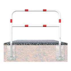 Schake Abweisebügel Ø 60mm, Breite 2500 mm, Höhe Überflur 1000 mm, herausnehmbar + Dreikantverschluß + Querholm + Bodenhülsen, b