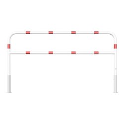 Schake Abweisebügel Ø 60mm, Breite 2500 mm, Höhe Überflur 1000 mm, herausnehmbar + Dreikantverschluß + Querholm + Bodenhülsen, b