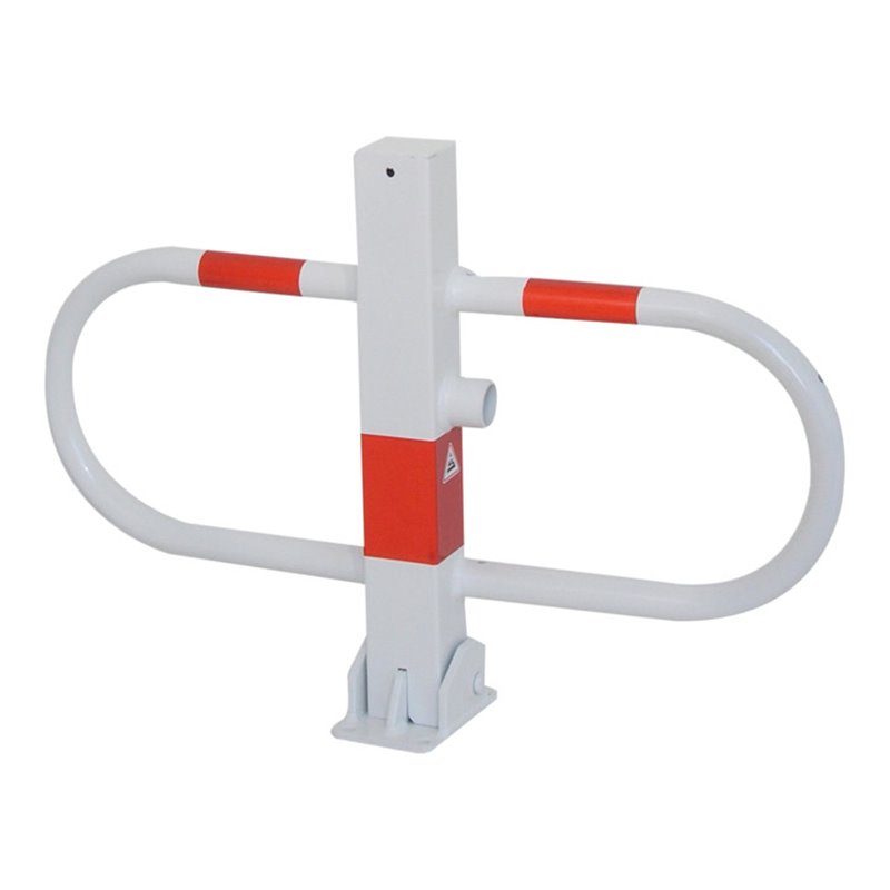 Schake Parkplatzsperre Typ 4709FU, umlegbar + Dreikantverschluß, 70x70mm + seitlichen Rohrbügeln feuerverzinkt