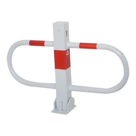 Schake Parkplatzsperre Typ 4709UZ, umlegbar + Profilzylinder, 70x70mm + seitlichen Rohrbügeln feuerverzinkt