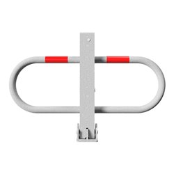 Schake Parkplatzsperre Typ 4709UZ, umlegbar + Profilzylinder, 70x70mm + seitlichen Rohrbügeln feuerverzinkt