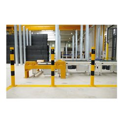 Schake Absperrpfosten Typ 470PBG, ortsfest, 70x70mm, gelb/schwarz