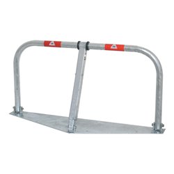 Schake Parkplatzsperrbügel 472ZP, umklappbar, Höhe ca. 450 mm, Breite ca. 850 mm + Profilzylinderschloß, + durchgehender Bodenpl