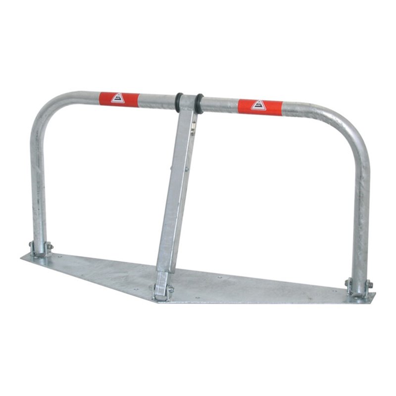 Schake Parkplatzsperrbügel 472ZP, umklappbar, Höhe ca. 450 mm, Breite ca. 850 mm + Profilzylinderschloß, + durchgehender Bodenpl
