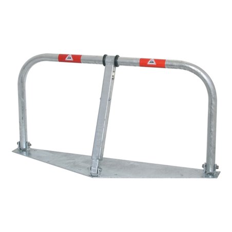 Schake Parkplatzsperrbügel 472ZP, umklappbar, Höhe ca. 450 mm, Breite ca. 850 mm + Profilzylinderschloß, + durchgehender Bodenpl