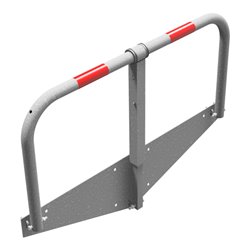 Schake Parkplatzsperrbügel 472ZP, umklappbar, Höhe ca. 450 mm, Breite ca. 850 mm + Profilzylinderschloß, + durchgehender Bodenpl