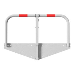 Schake Parkplatzsperrbügel 472ZP, umklappbar, Höhe ca. 450 mm, Breite ca. 850 mm + Profilzylinderschloß, + durchgehender Bodenpl