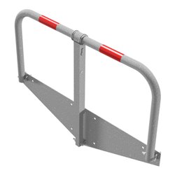 Schake Parkplatzsperrbügel 472ZP, umklappbar, Höhe ca. 450 mm, Breite ca. 850 mm + Profilzylinderschloß, + durchgehender Bodenpl