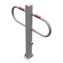 Schake Parkplatzsperre Typ 471FU, 70x70mm, umlegbar, Breite 800mm Überflur 900mm + Dreikantverschluß feuerverzinkt