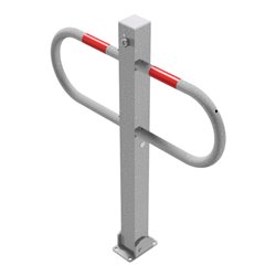 Schake Parkplatzsperre Typ 471UZ, 70x70mm, umlegbar, Breite 800mm Überflur 900mm + Profilzylinder feuerverzinkt