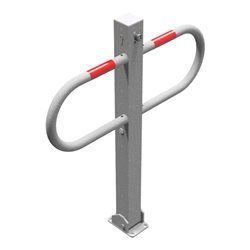 Schake Parkplatzsperre Typ 471UZ, 70x70mm, umlegbar, Breite 800mm Überflur 900mm + Profilzylinder feuerverzinkt