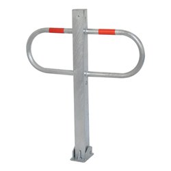 Schake Parkplatzsperre Typ 471UZB, 70x70mm, umlegbar, Breite 800mm Überflur 900mm + Profilzylinder, weiß / rot