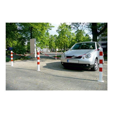 Schake Sperrkettenpfosten 4711PB+1, ortsfest, Vierkantrohr 70x70mm, Überflur 900 mm + Schließmechanik, Profilzylinderschloß, feu