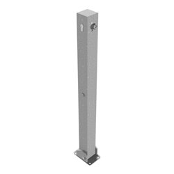 Schake Absperrpfosten Typ 470UZ, umlegbar, zum Aufdübeln + Profilzylinder, 70x70mm, feuerverzinkt