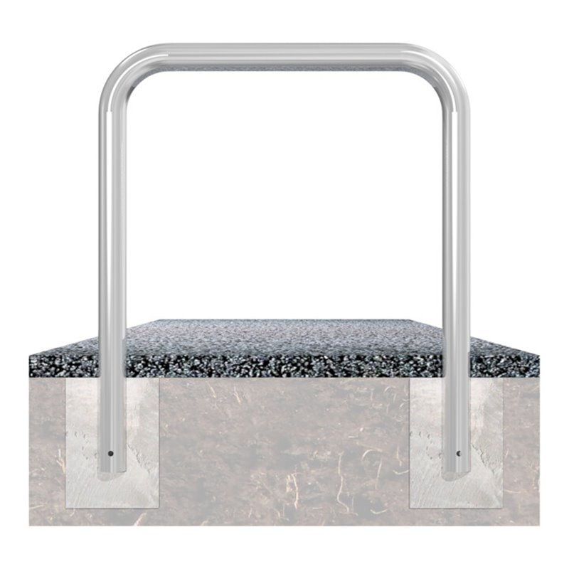 Schake Abweisebügel aus Stahlrohr Ø76mm Breite: 1000mm, Höhe: 1500 mm ohne Querholm, feuerverzinkt