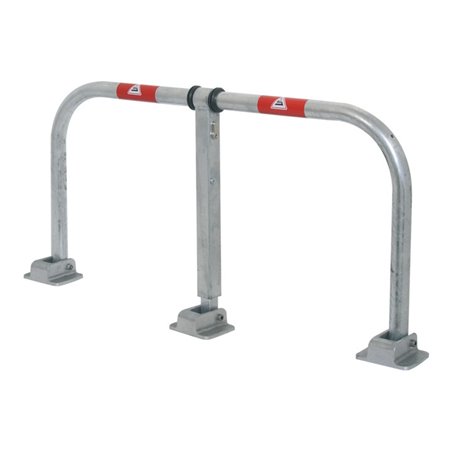 Schake Parkplatzsperrbügel 472Z, umklappbar, Höhe ca. 450 mm, Breite ca. 850 mm, verzinkt, + Profilzylinderschloß, zum Aufdübeln