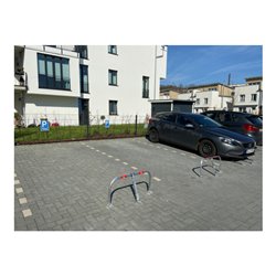 Schake Parkplatzsperrbügel 472Z, umklappbar, Höhe ca. 450 mm, Breite ca. 850 mm, verzinkt, + Profilzylinderschloß, zum Aufdübeln