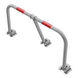 Schake Parkplatzsperrbügel 472V, umklappbar, Höhe ca. 450 mm, Breite ca. 850mm + Messingschloß, verz. + roten Reflexstreifen inc