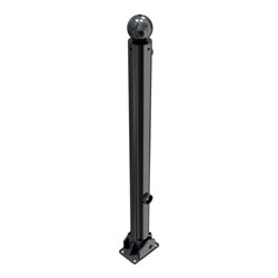 Schake Absperrstilpfosten Typ 475FUB, umlegbar + Dreikantverschluß, Ø 76mm, Kugelkopf, beschichtet,