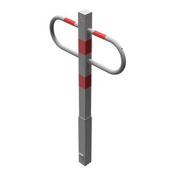 Schake Parkplatzsperre Typ 471Z, herausnehmbar, Vierkantrohr 70x70 mm, Überflur 900 mm m. Profilzylinder u. 3 Schlüssel, verz. i