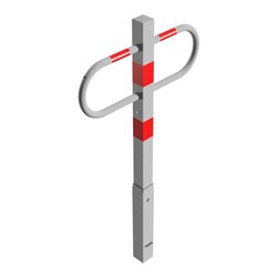 Schake Parkplatzsperre Typ 471Z, herausnehmbar, Vierkantrohr 70x70 mm, Überflur 900 mm m. Profilzylinder u. 3 Schlüssel, verz. i