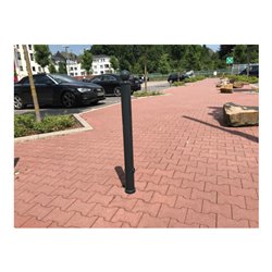 Schake Absperrstilpfosten Typ 475FUHB, umlegbar + Dreikantverschluß, zum Einbetonieren, Ø 76mm + Kugelkopf, beschichtet,