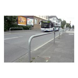 Schake Abweisebügel aus Stahlrohr Ø76mm Breite: 1500mm, Höhe: 1500 mm ohne Querholm, weiß / rot