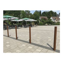 Schake Absperrstilpfosten Typ 477B, ortsfest, zum Einbetonieren, Ø 76mm + Zierkappe, beschichtet,