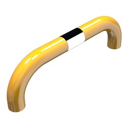 Schake Schutzbügel Ø76 mm, Breite 750 mm, Höhe über Flur 250mm, zum Einbetonieren, gelb / schwarz