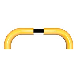 Schake Schutzbügel Ø76 mm, Breite 750 mm, Höhe über Flur 250mm, zum Einbetonieren, gelb / schwarz