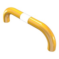 Schake Schutzbügel Ø76 mm, Breite 750 mm, Höhe über Flur 250mm, zum Einbetonieren, gelb / schwarz