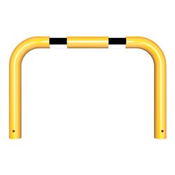 Schake Schutzbügel Ø76 mm, Breite 1000 mm, Höhe über Flur 250mm, zum Einbetonieren, gelb / schwarz