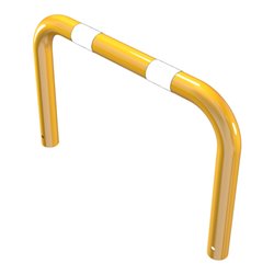 Schake Schutzbügel Ø76 mm, Breite 1000 mm, Höhe über Flur 250mm, zum Einbetonieren, gelb / schwarz