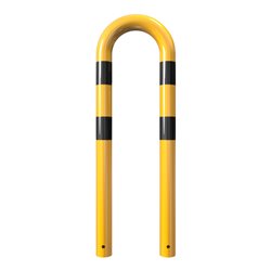 Schake Schutzbügel Ø76 mm, Breite 400 mm, Höhe über Flur 650mm, zum Einbetonieren, gelb / schwarz