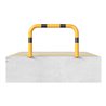 Schake Schutzbügel Ø76 mm, Breite 400 mm, Höhe über Flur 250mm, gelb / schwarz, zum Aufdübeln