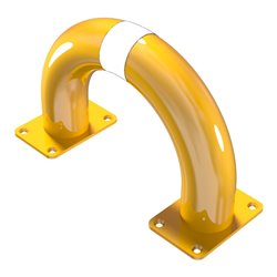 Schake Schutzbügel Ø76 mm, Breite 400 mm, Höhe über Flur 250mm, gelb / schwarz, zum Aufdübeln