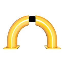 Schake Schutzbügel Ø76 mm, Breite 400 mm, Höhe über Flur 250mm, gelb / schwarz, zum Aufdübeln