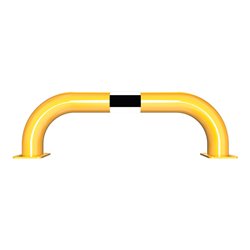 Schake Schutzbügel Ø76 mm, Breite 750 mm, Höhe über Flur 250mm, gelb / schwarz, zum Aufdübeln