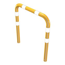 Schake Schutzbügel Ø76 mm, Breite 1000 mm, Höhe über Flur 650mm, zum Einbetonieren, gelb / schwarz