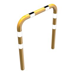 Schake Schutzbügel Ø76 mm, Breite 1000 mm, Höhe über Flur 650mm, zum Einbetonieren, gelb / schwarz