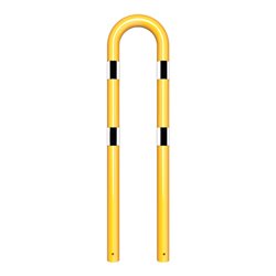 Schake Schutzbügel Ø76 mm, Breite 400 mm, Höhe über Flur 1150mm, zum Einbetonieren, gelb / schwarz