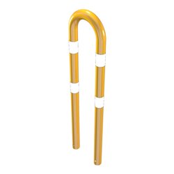 Schake Schutzbügel Ø76 mm, Breite 400 mm, Höhe über Flur 1150mm, zum Einbetonieren, gelb / schwarz