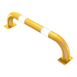 Schake Schutzbügel Ø76 mm, Breite 1000 mm, Höhe über Flur 250mm, gelb / schwarz, zum Aufdübeln