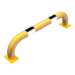 Schake Schutzbügel Ø76 mm, Breite 1000 mm, Höhe über Flur 250mm, gelb / schwarz, zum Aufdübeln