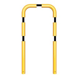 Schake Schutzbügel Ø76 mm, Breite 750 mm, Höhe über Flur 1150mm, zum Einbetonieren, gelb / schwarz