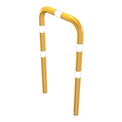 Schake Schutzbügel Ø76 mm, Breite 750 mm, Höhe über Flur 1150mm, zum Einbetonieren, gelb / schwarz