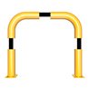 Schake Schutzbügel Ø76 mm, Breite 750 mm, Höhe über Flur 650mm, gelb / schwarz, zum Aufdübeln