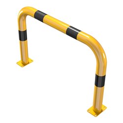 Schake Schutzbügel Ø76 mm, Breite 1000 mm, Höhe über Flur 650mm, gelb / schwarz, zum Aufdübeln